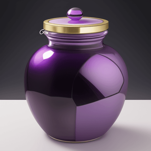AI generated: Honey jar , Purple, draw, half moon inside, romantic