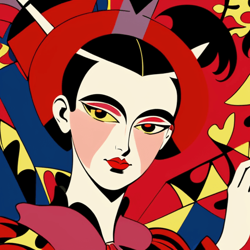 AI generated: The Renaissance meets abstract expressionism, close up shot of French elegant girl, manga style, in ...