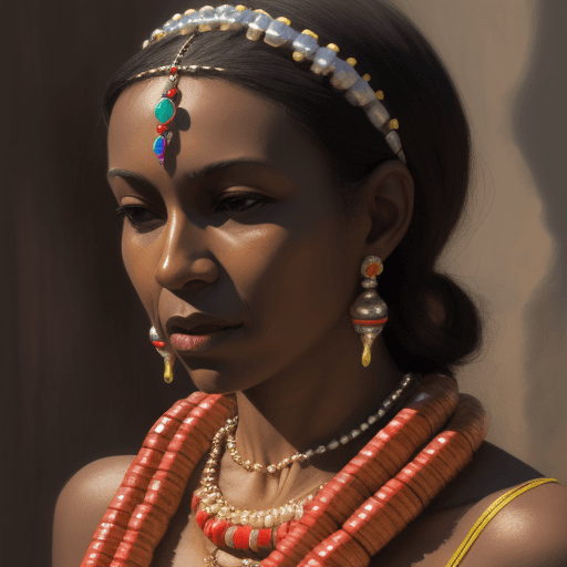 AI generated: woman in beads