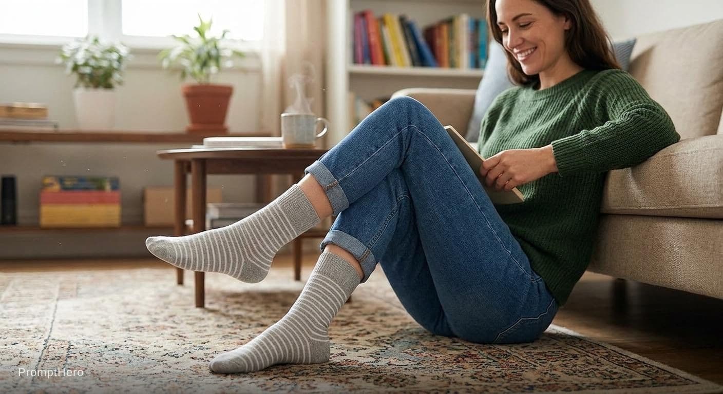 AI generated: Add socks to her feet