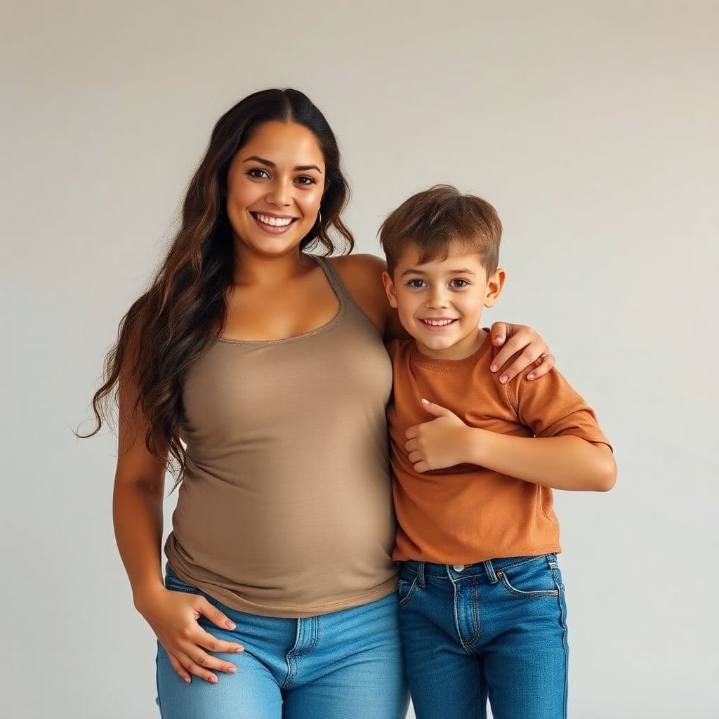 AI generated: huge ass woman, mommy, with her son