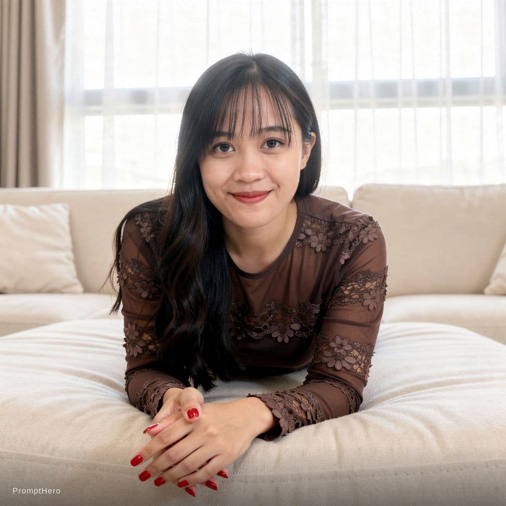 AI generated: The image is a vertical, high-quality realistic photograph of a beautiful young East Asian woman pos...