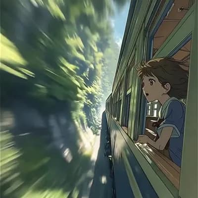 AI generated video: Train moves at a high speed on an infinite loop
