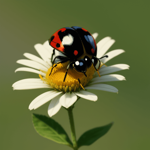 AI generated: ladybird on flower, 