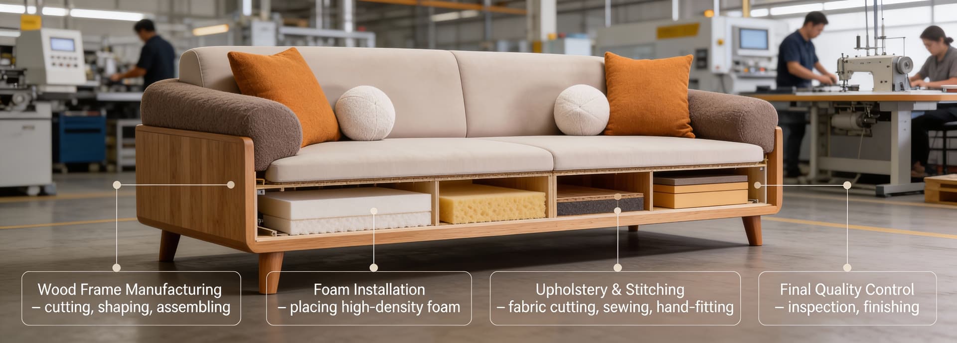 AI generated: Ultra-realistic premium product visualization of a luxury sofa manufactured by Smart Furniture, desi...