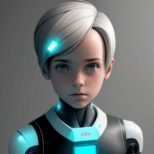 AI generated: androide adolescente


