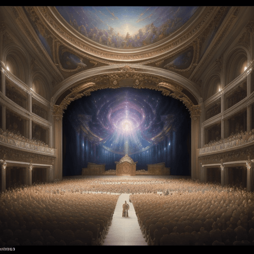 AI generated: **a painting of a concert in a large auditorium, a detailed matte painting by Andrea Pozzo, holy, an...