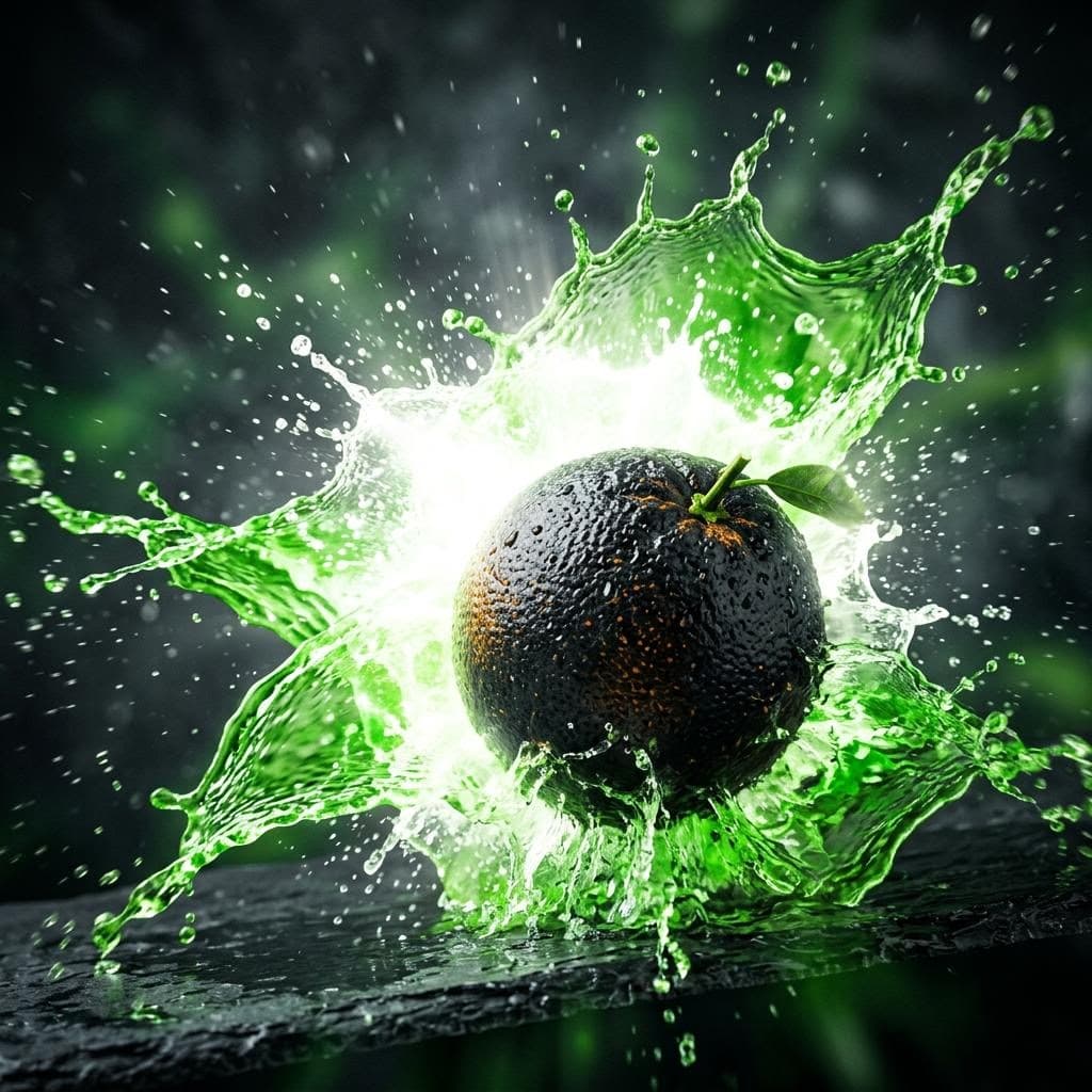 AI generated: Can you give me
A black orange, white light, green splash background