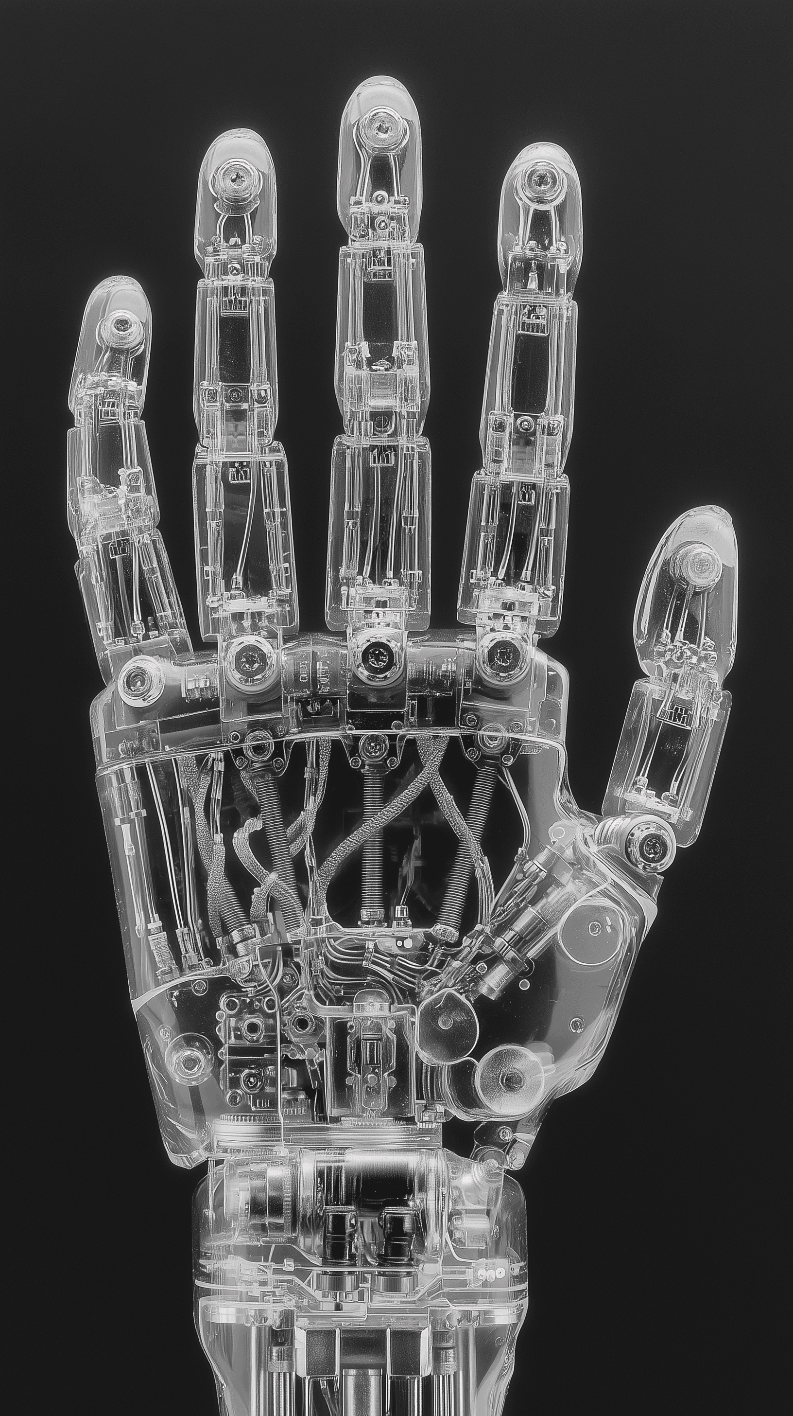 AI generated: industrial macro product photography, monochrome finish, centered vertical framing, slight top-down ...