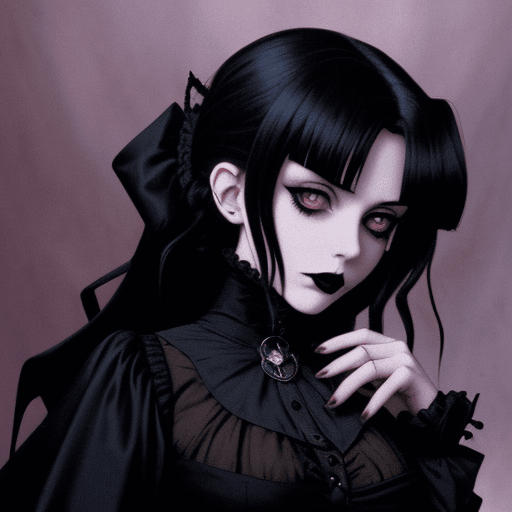 AI generated: movies from the 90s and modern animes that have old school vibes portrait of an goth victorian vampi...