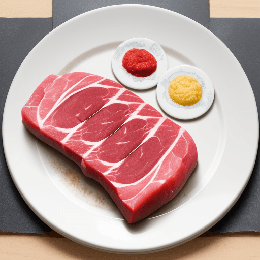 AI generated: A logo made plate of paste, meat and fish