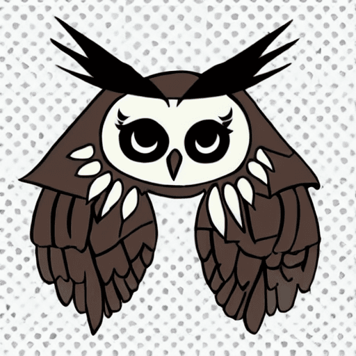 AI generated: An owl in the style of attack on titans, anime, white background