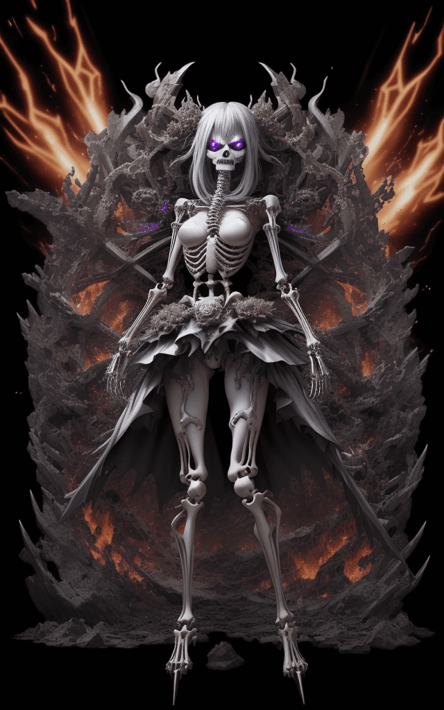 AI generated: explosive breathtaking qt-kt skeleton lord anime metallic finish breathtaking uhd 16k visuals --chao...