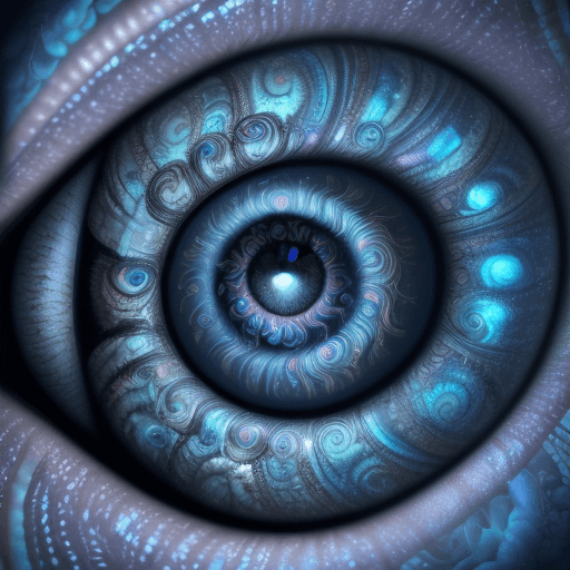 AI generated: A close up of the entire eye, illustrated, long lashes resembling tree roots, the iris is mystical, ...
