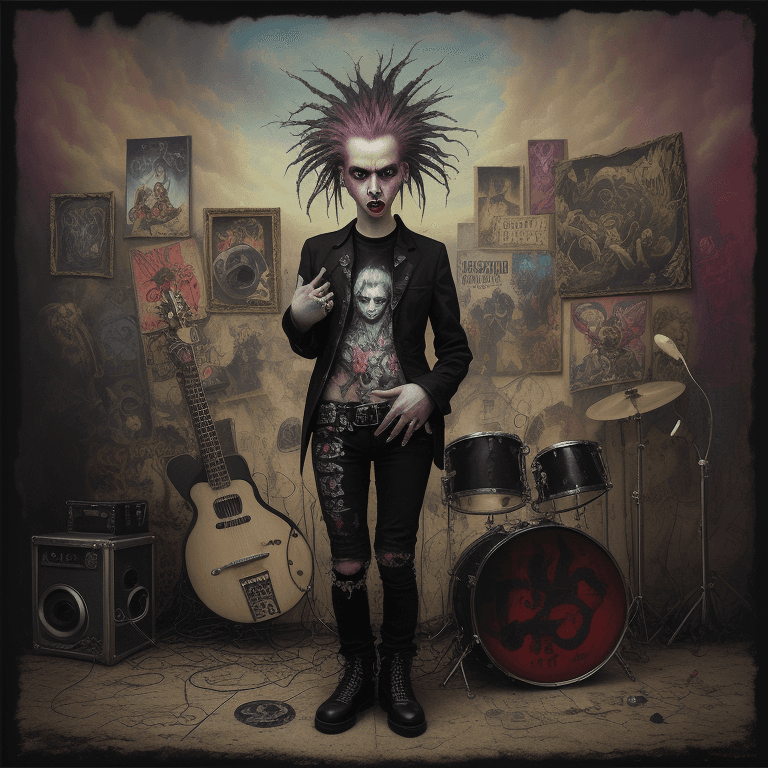 AI generated: music Album cover picture, surreal art, oil picture,  punk rock