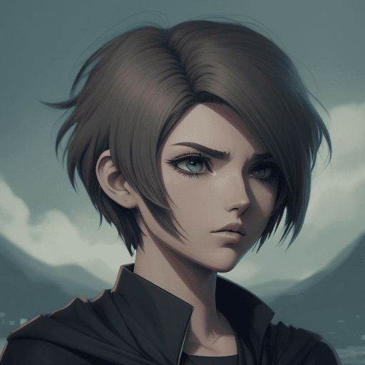 AI generated: volume arrow haircut leading to development, anime, atmosphere