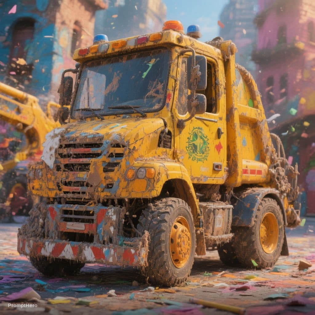 AI generated: coloring book GARBAGE TRUCK