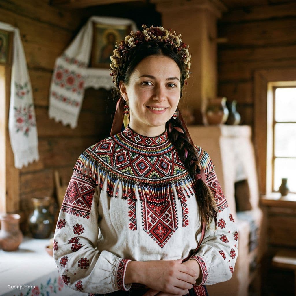 AI generated: бойківська силянка з бісеру
