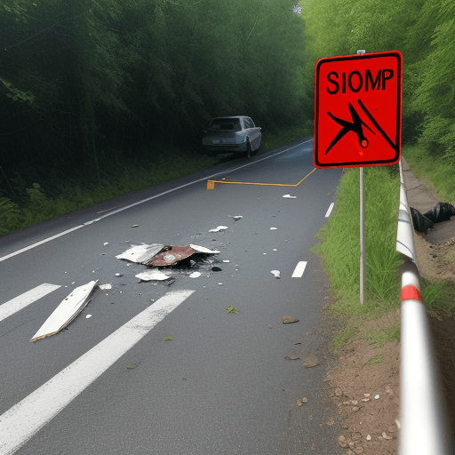 AI generated: Photo of a accident, caused of shortcuts way, drop object, 

