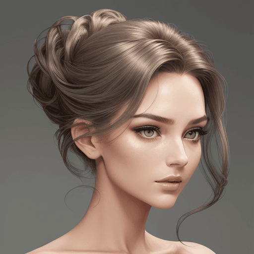 AI generated: Create an image featuring a woman with an elegant, voluminous updo hairstyle showing a natural gradi...
