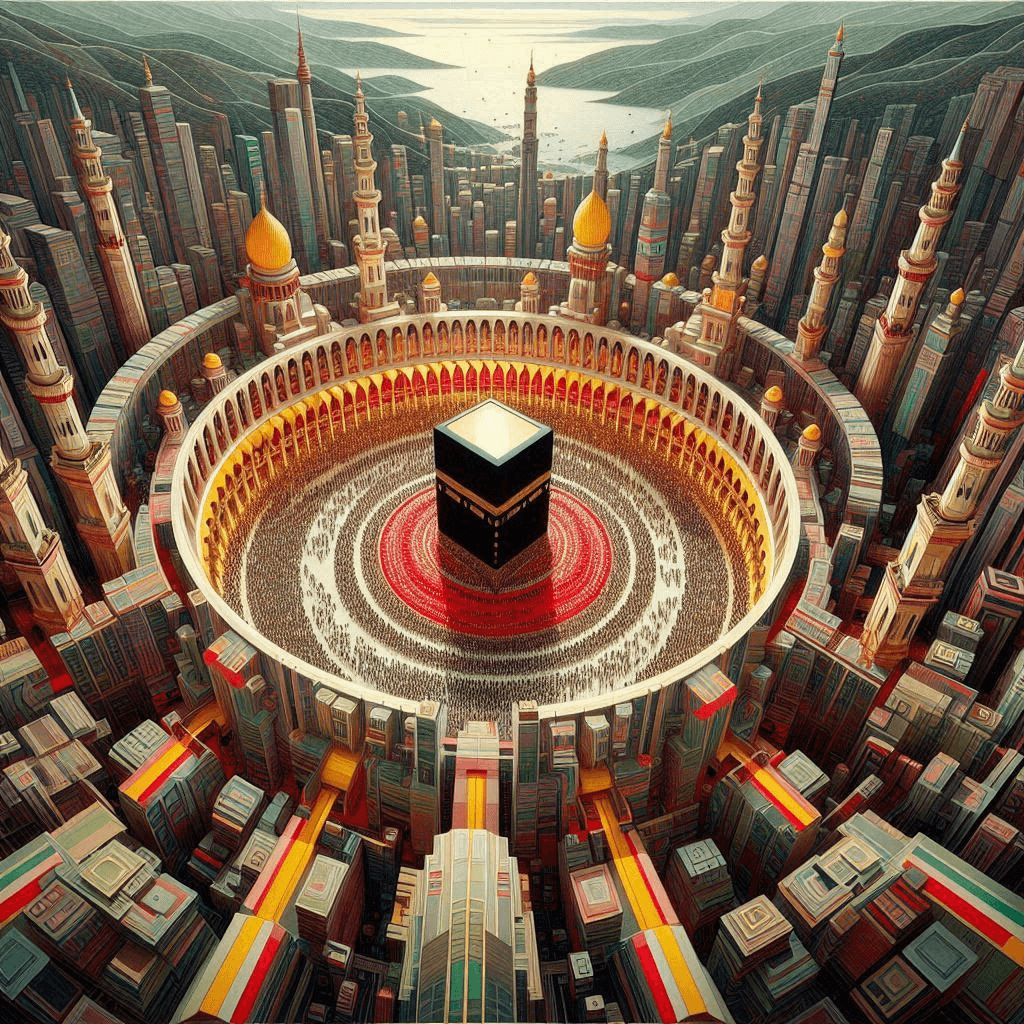 AI generated: Holy site Meccah in Saudi Arabia.  