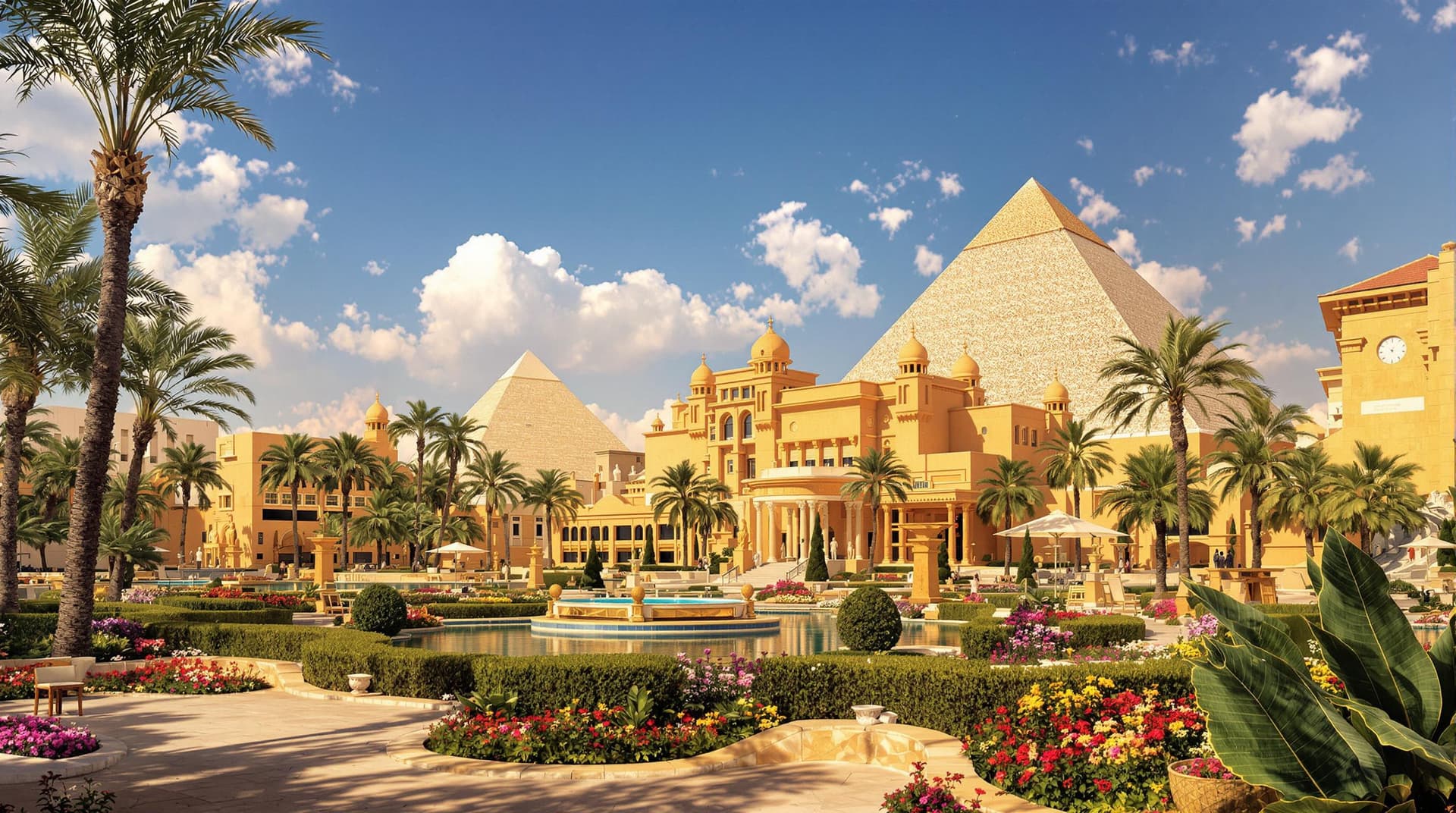 AI generated: a photorealistic picture of a perfect sunny day (ancient Egypt year 300BC) a overview picture of the...