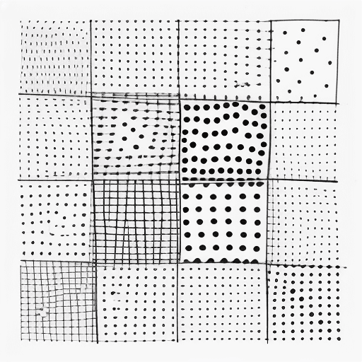 AI generated: composition only of spots and lines