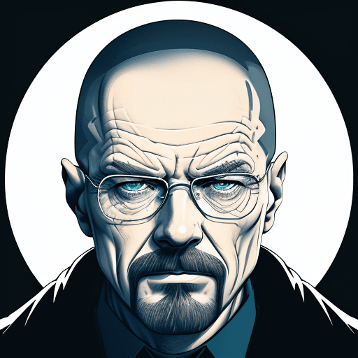 AI generated: Walter white, masterpiece, portrait, medium shot, cel shading style, centered image, ultra detailed ...