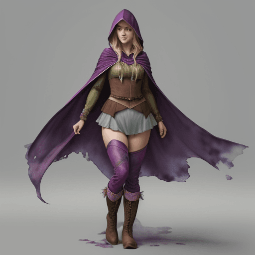 AI generated: Ultra Realistic muted jewel tones, colorful watercolor of nature huntress wearing woven bramble bodi...