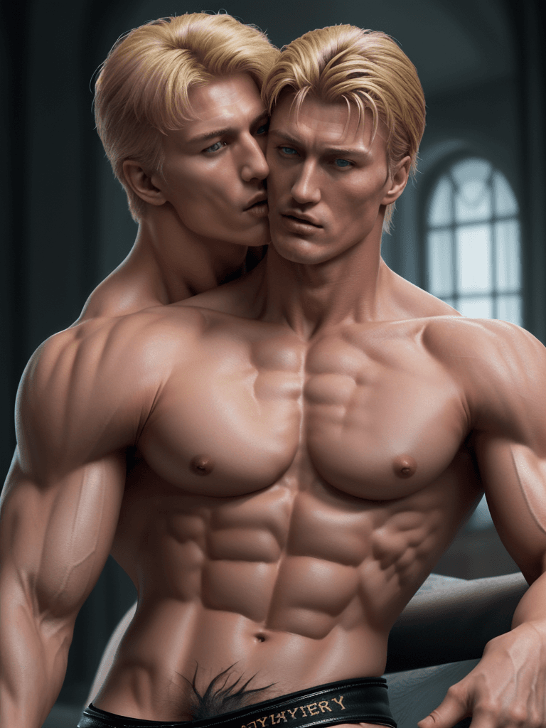 AI generated: a ((tarot card)) depicting (((young muscular Dolph Lundgren))), no clads, and a muscular ((young mal...