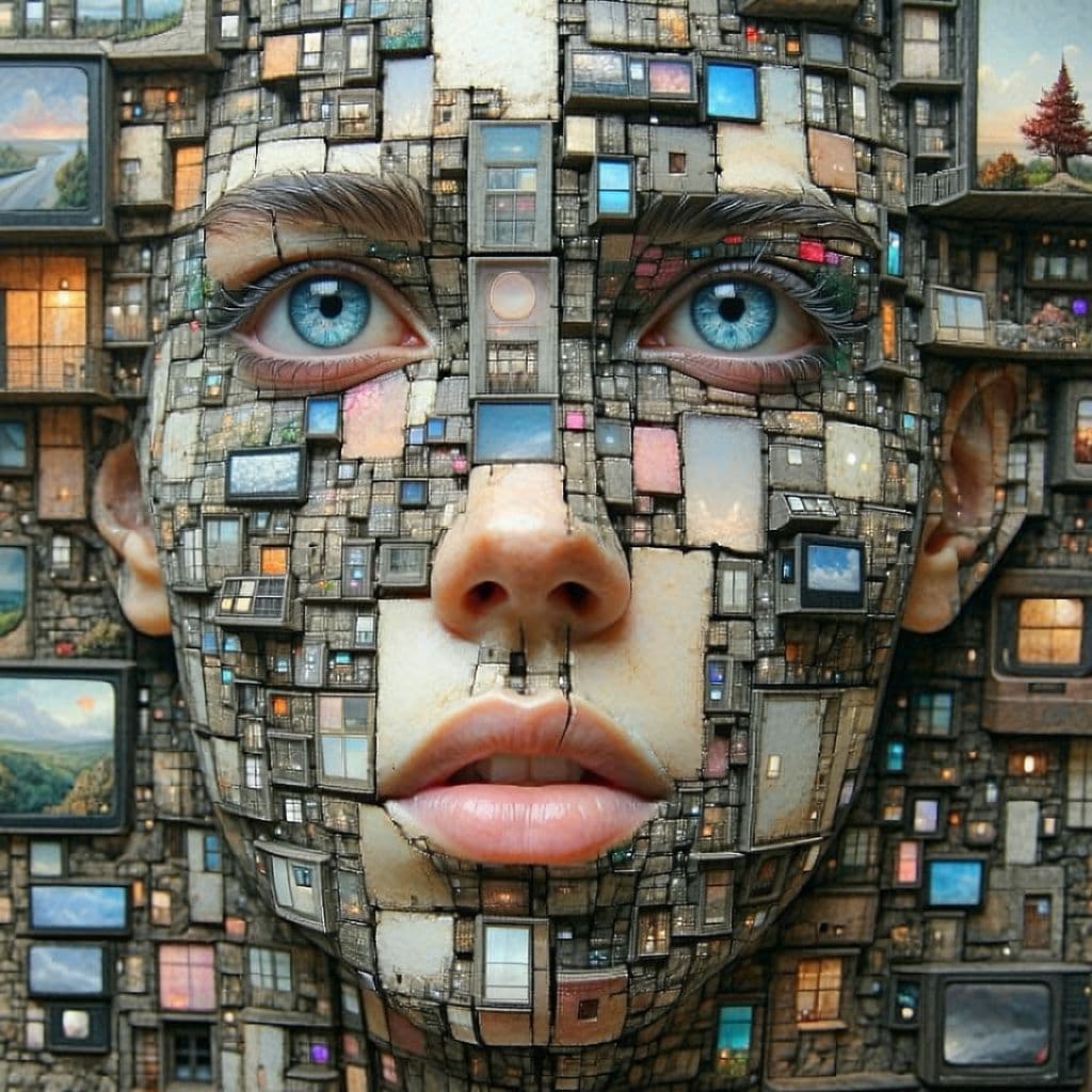 AI generated: a persons face with everything in the wrong place