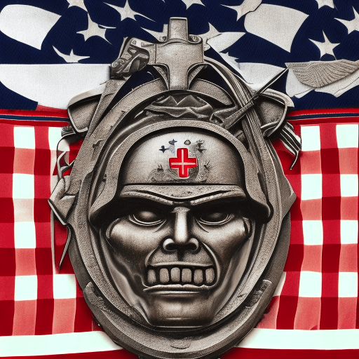 AI generated: "Generate a poignant AI image featuring a WWII-style Kabar knife, symbolizing the resilience and cam...