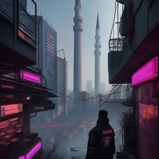 AI generated: Istanbul as a cyberpunk universe