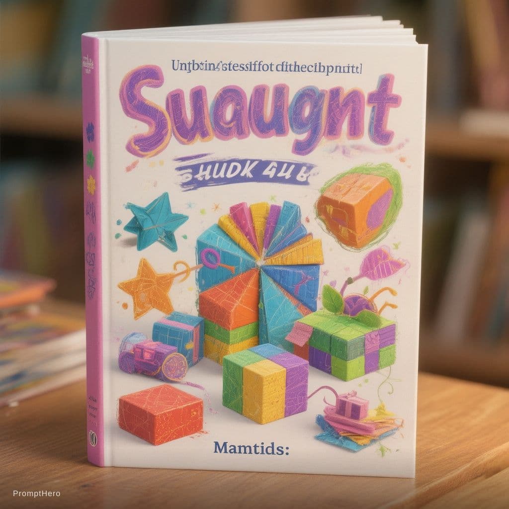 AI generated: 3D shapes book cover for a student project make it realistic and colourful 

