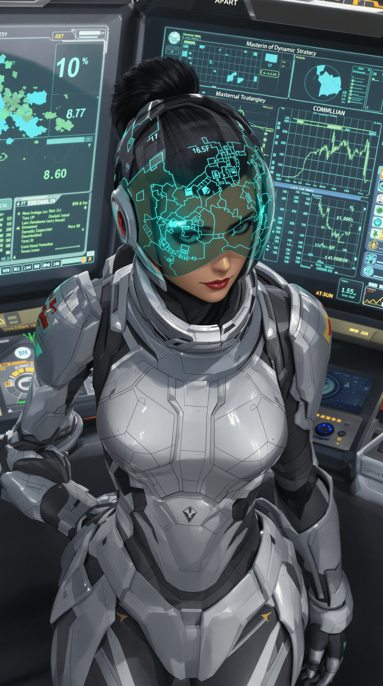 AI generated: A pretty, powerful tactician with a slender, but strong build, her sharp, intelligent grey eyes that...