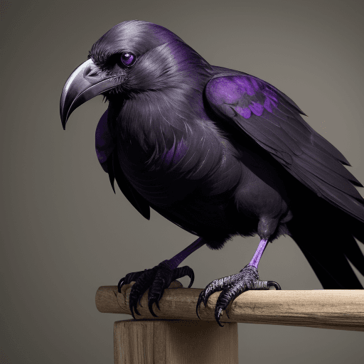 AI generated: high resolution, crow with purple eyes