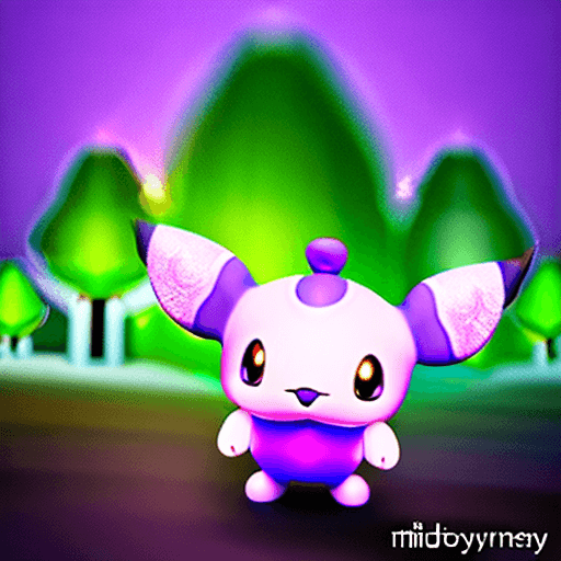 AI generated: white with purple cow, Masterpiece, (((cute pokemon))), solo, kawaii, adventurer, hero standing in m...