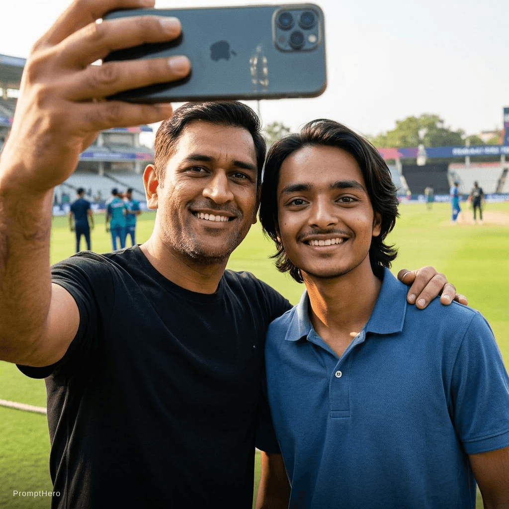 AI generated: With  Ms. Dhoni 
