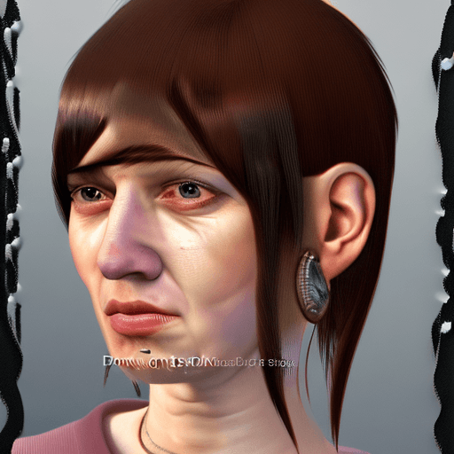 AI generated: women, close up, side portrait, the ear is good to see ansd in the center of picture, asymmetrical b...