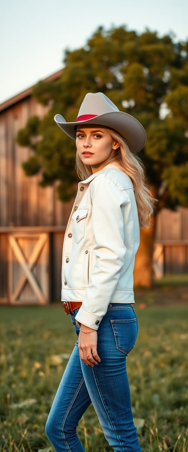 AI generated: "High resolution, full-body vertical portrait, Sony A1, 75mm lens, cinematic style, warm golden hour...