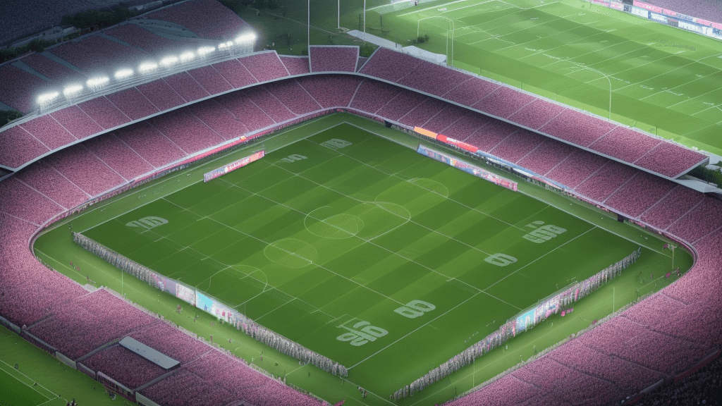 AI generated:  A football stadium, ma yimshi fc, a phrase of ma yimshi fc.