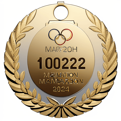 AI generated: "Design a medal in PNG format with dimensions of 1000x1000 pixels to commemorate the marathon compet...