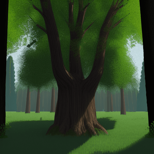 AI generated: pixel, trees