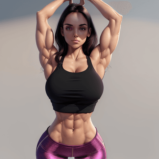 AI generated: beautiful young woman, yoga workout, tight shorts, cami top, (French:0.5,American:0.5), standing, st...