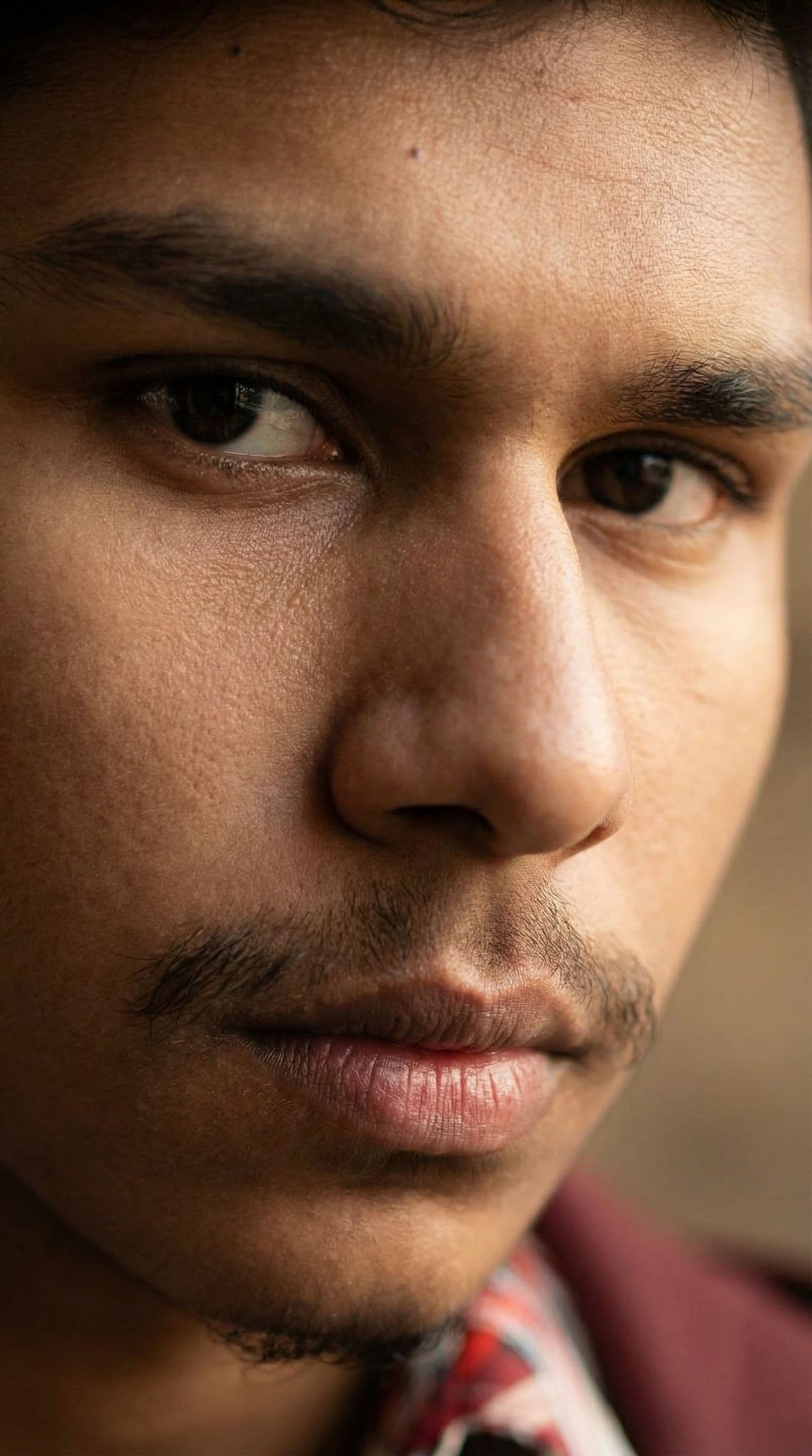 AI generated: Extreme close-up, man's face, beauty editorial, cinematic realism, hyperrealistic macro lens --no fr...