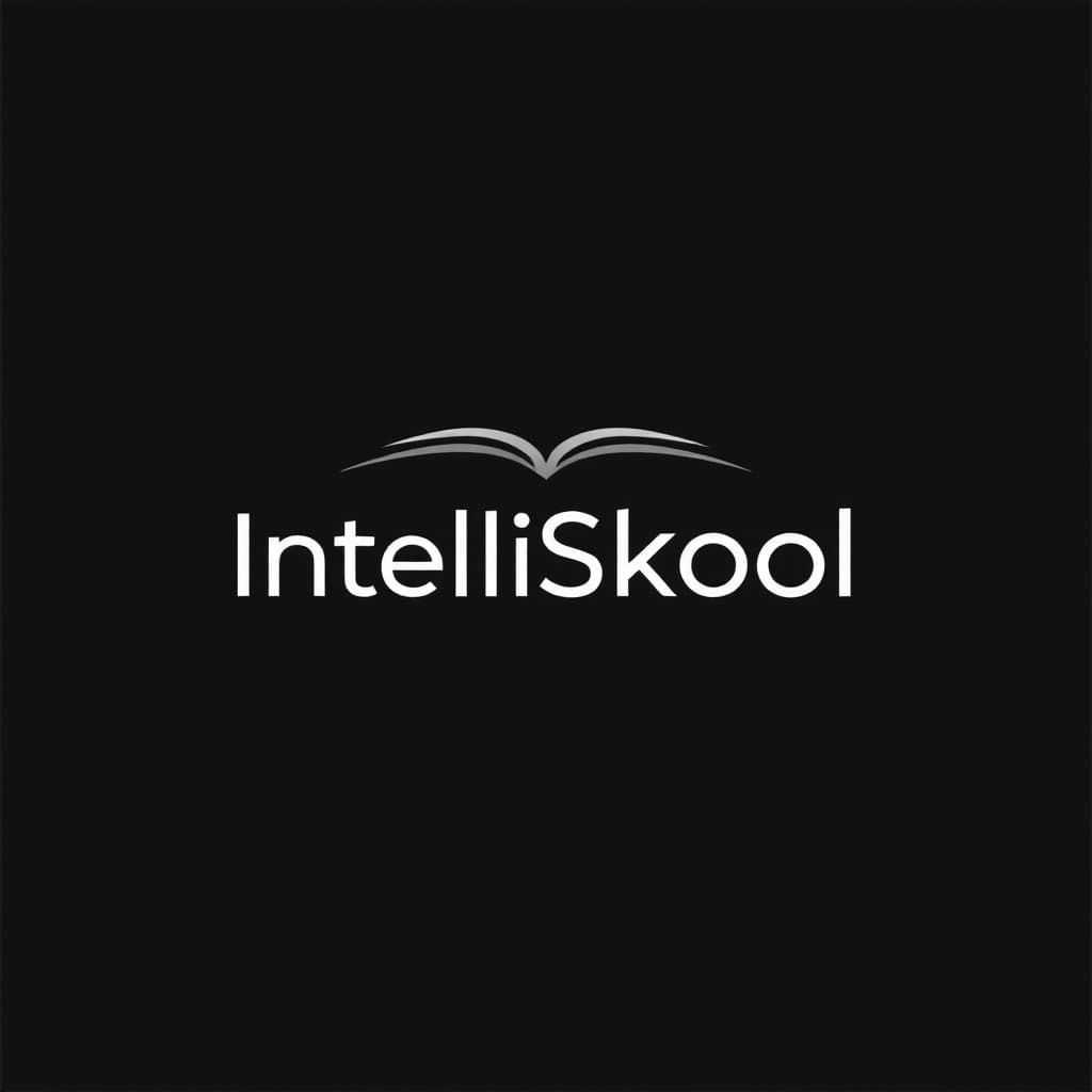 AI generated: A modern and professional logo for 'IntelliSkool', featuring an icon of a book symbol, representing ...