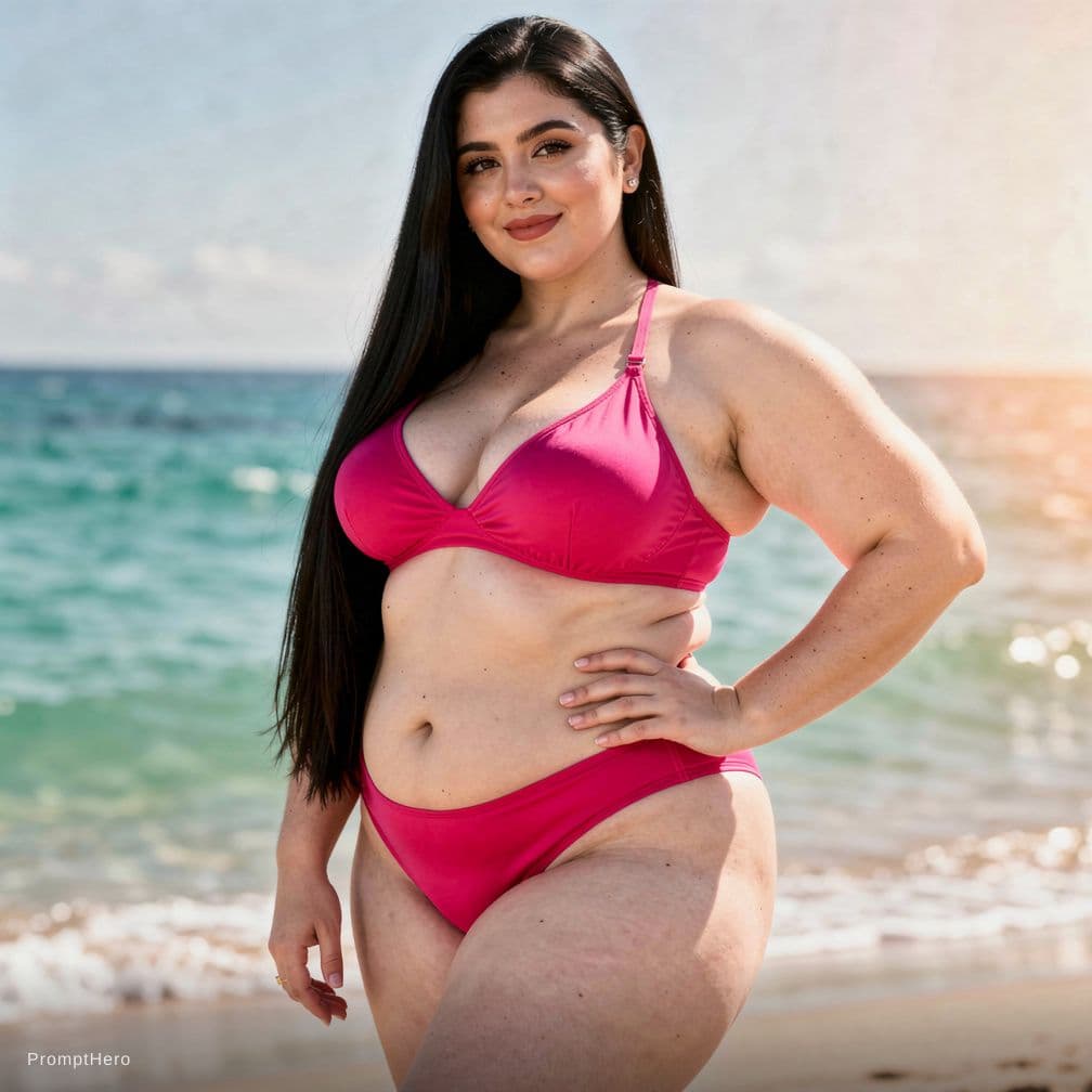AI generated: Sexy extra fat Arabic ai girl hourglass body white skin black hair huge tits and big ass generate fr...