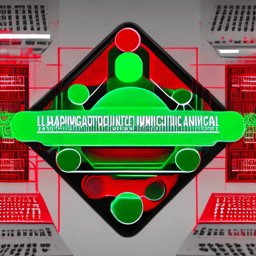 AI generated: logo, computer lab, Algorithmic, Machine Learning,3A,4k, red, green