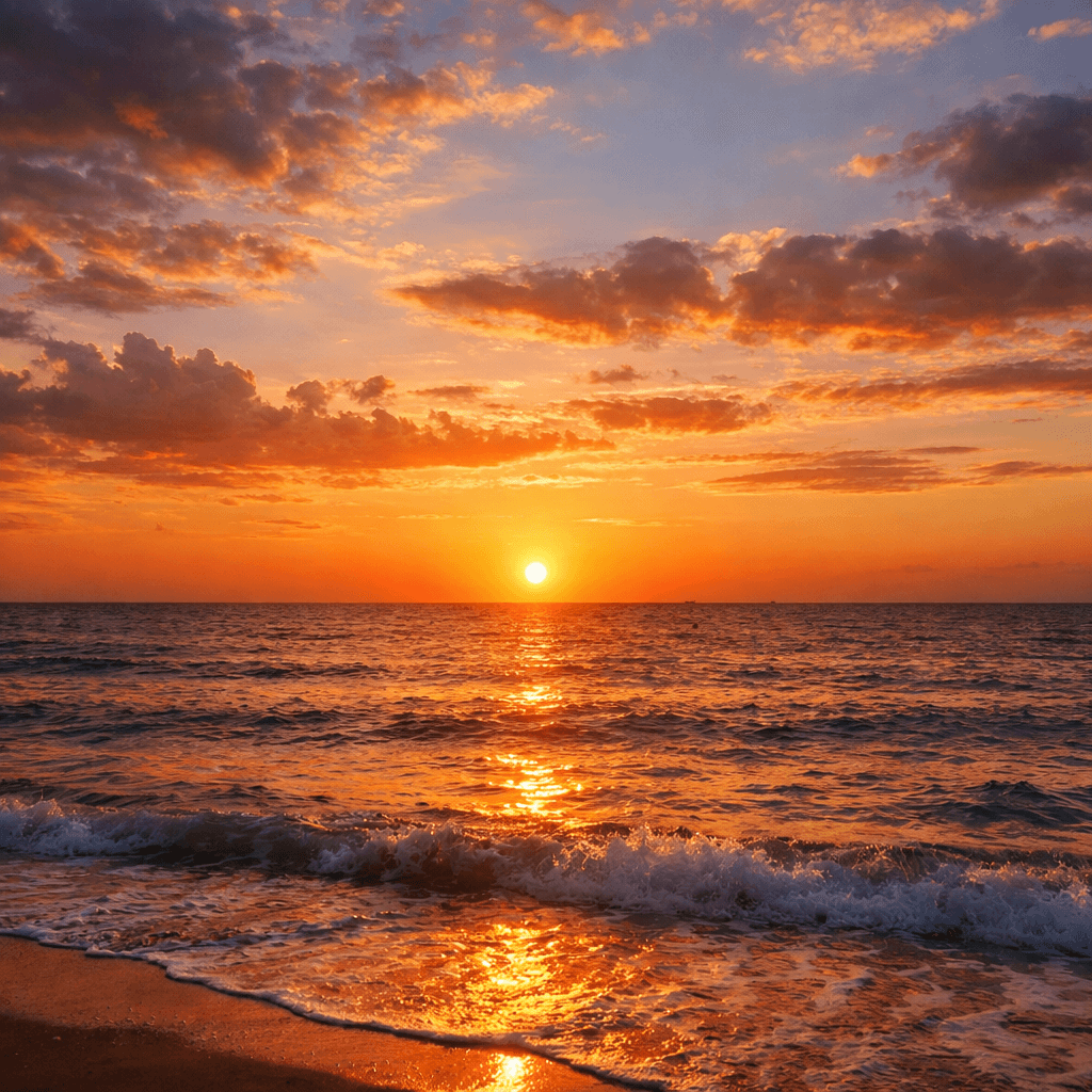 AI generated: sea, sunset,