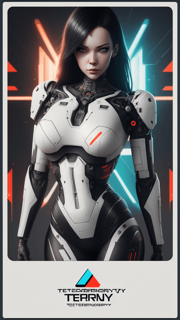 AI generated: Overlay technology postcard type (a 8k 16k postcard fit for a cyborg) addressed in bold font text , ...